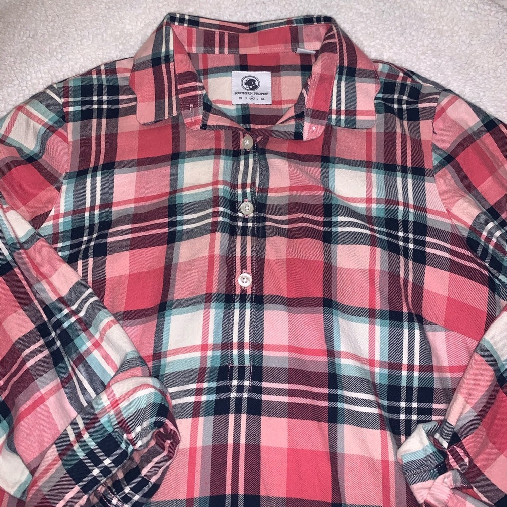 Quarter button plaid flannel